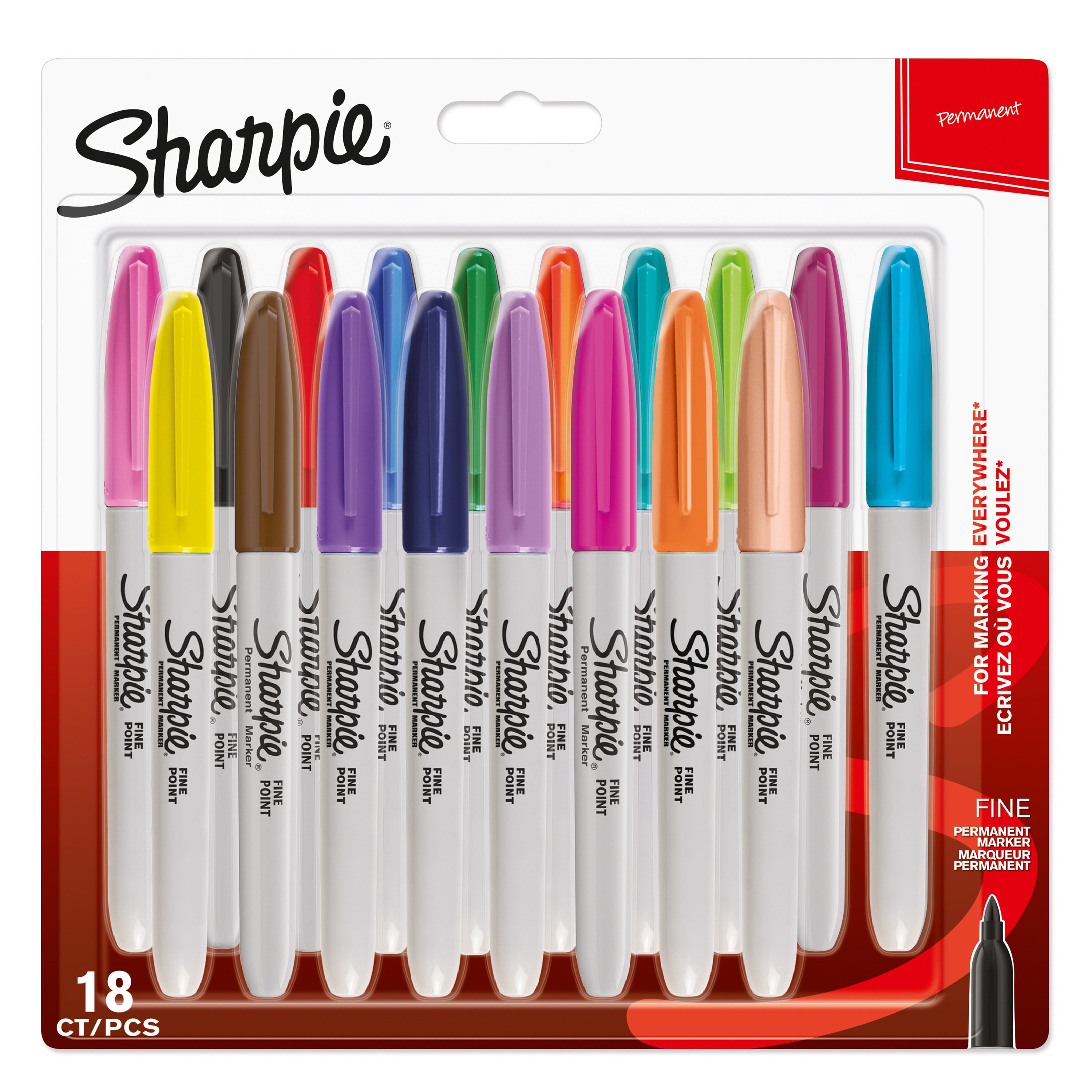 Sharpie Fine evidenziatore 18 pz Punta sottile Multicolore